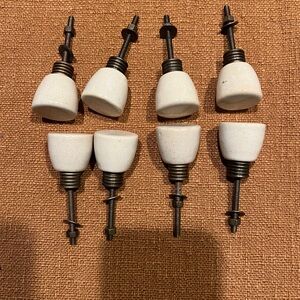 Cream Speckled Decorative Vintage Drawer or cabinet Knobs - Set of 8